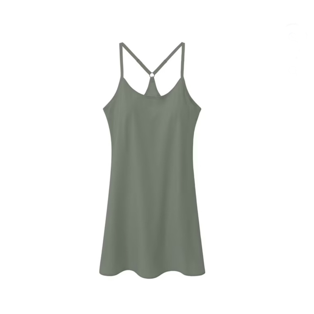 Outdoor Voices Women's Dress Olive Green Small Built in Bra Pocket Shorts Golf